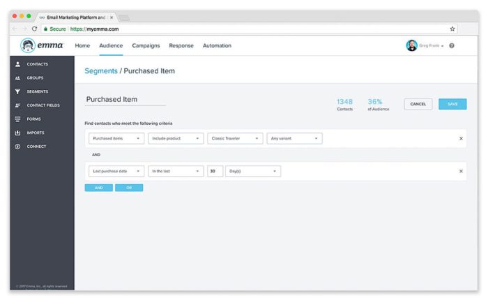 List segmentation | Email Marketing Features | Emma